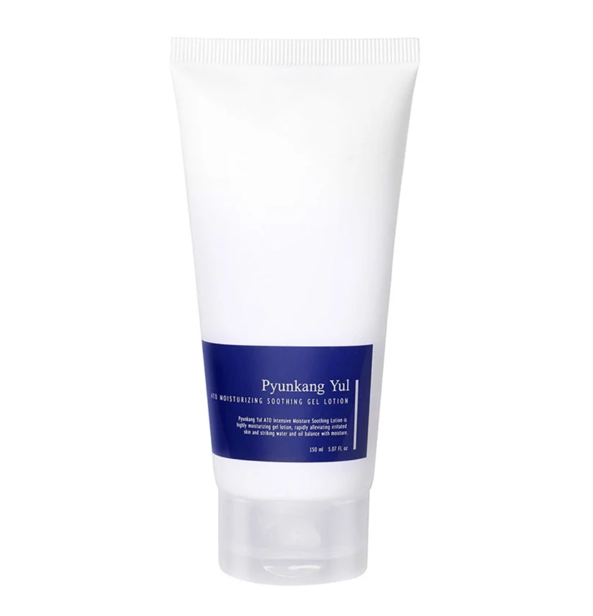 A white squeeze tube with a dark blue label, set against a plain white background.