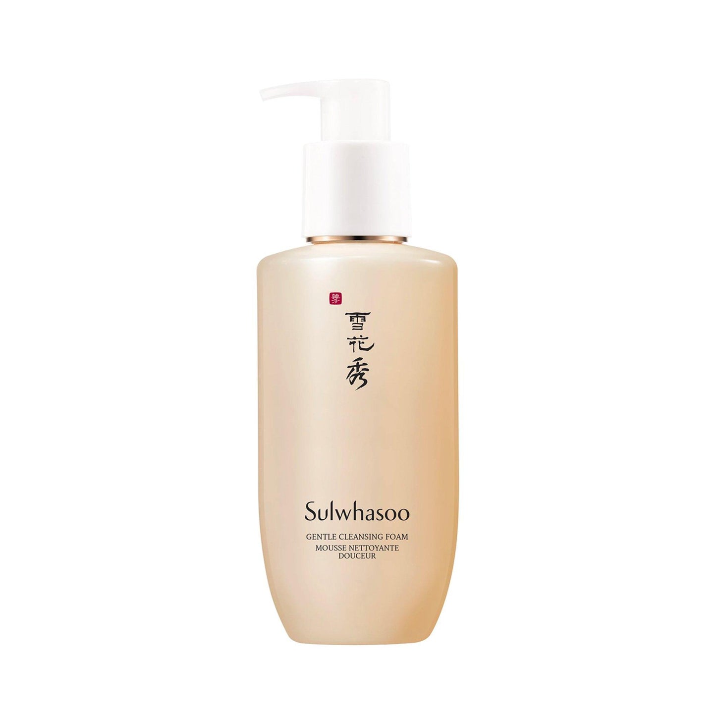 Sulwhasoo Gentle Cleansing Foam, a 200ml bottle of white, pearlescent foaming cleanser for the face.