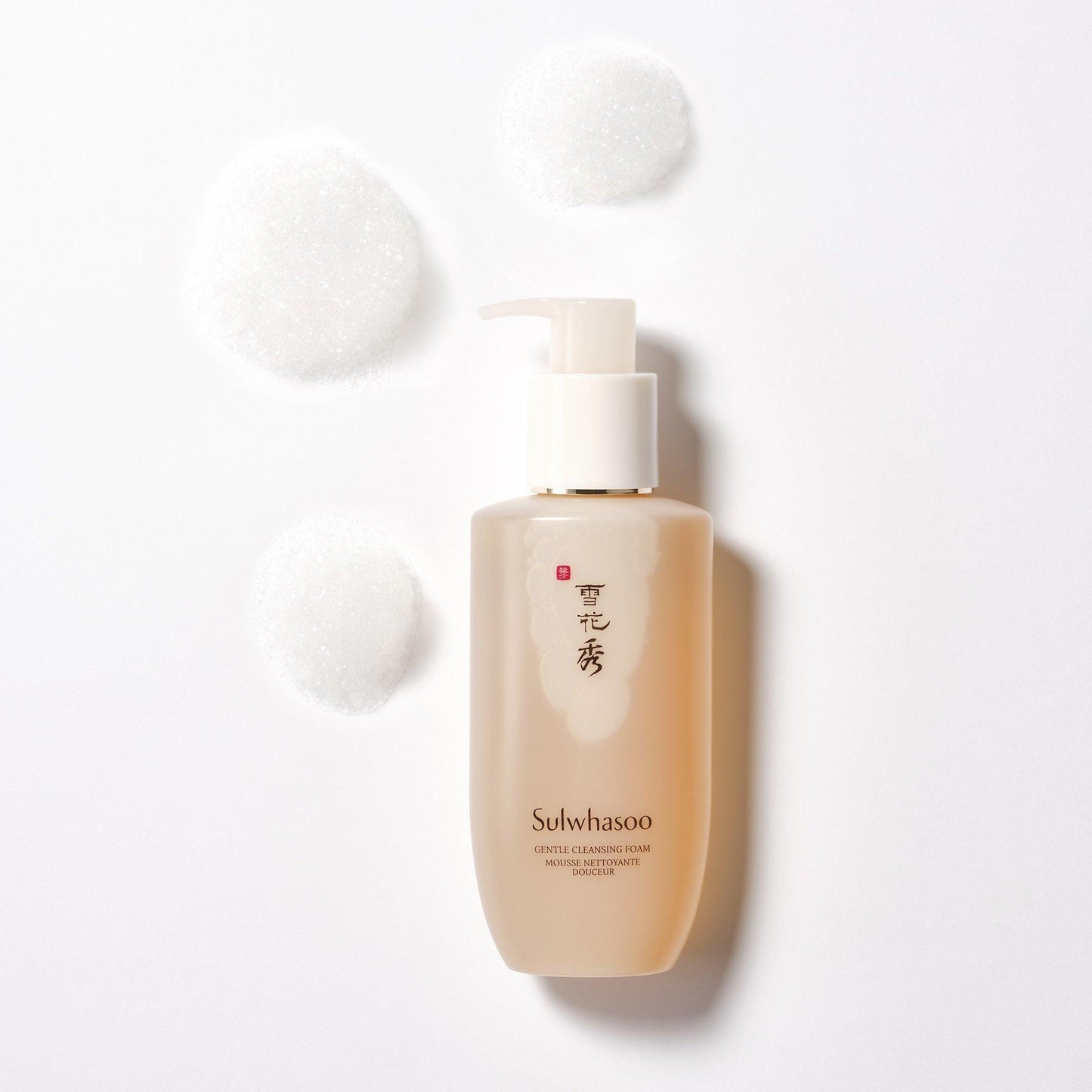 Sulwhasoo Gentle Cleansing Foam, a 200ml bottle of white, pearlescent foaming cleanser for the face.