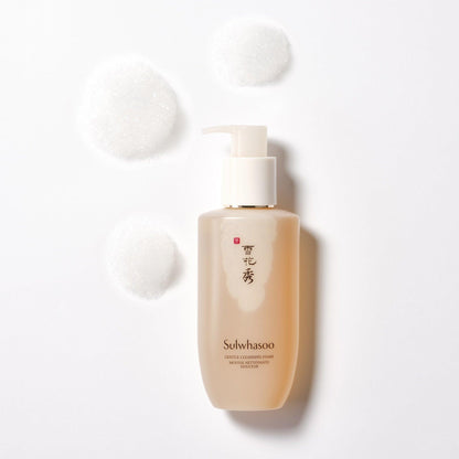 Sulwhasoo Gentle Cleansing Foam, a 200ml bottle of white, pearlescent foaming cleanser for the face.