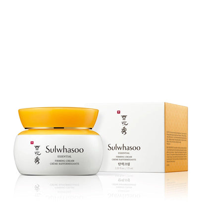 A 75ml jar of Sulwhasoo Essential Comfort Firming Cream, a skincare product for anti-aging and firming.