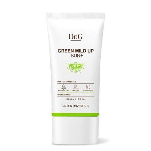 Dr.G Green Mild Up Sun, a 50ml tube of hypoallergenic sunscreen with SPF 50+ and PA++++ protection.