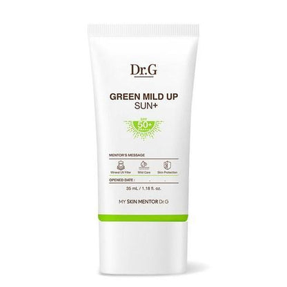 Dr.G Green Mild Up Sun, a 50ml tube of hypoallergenic sunscreen with SPF 50+ and PA++++ protection.