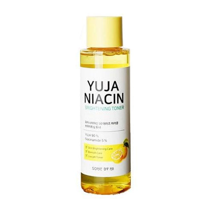 150ml bottle of Yuja Niacin Miracle Brightening Toner by Some By Mi, a vitamin C-rich toner for brightening and hydrating skin.