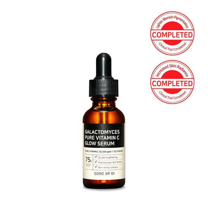 30ml bottle of Some By Mi Galactomyces Pure Vitamin C Glow Serum, a skincare product designed to brighten and improve the appearance of skin.