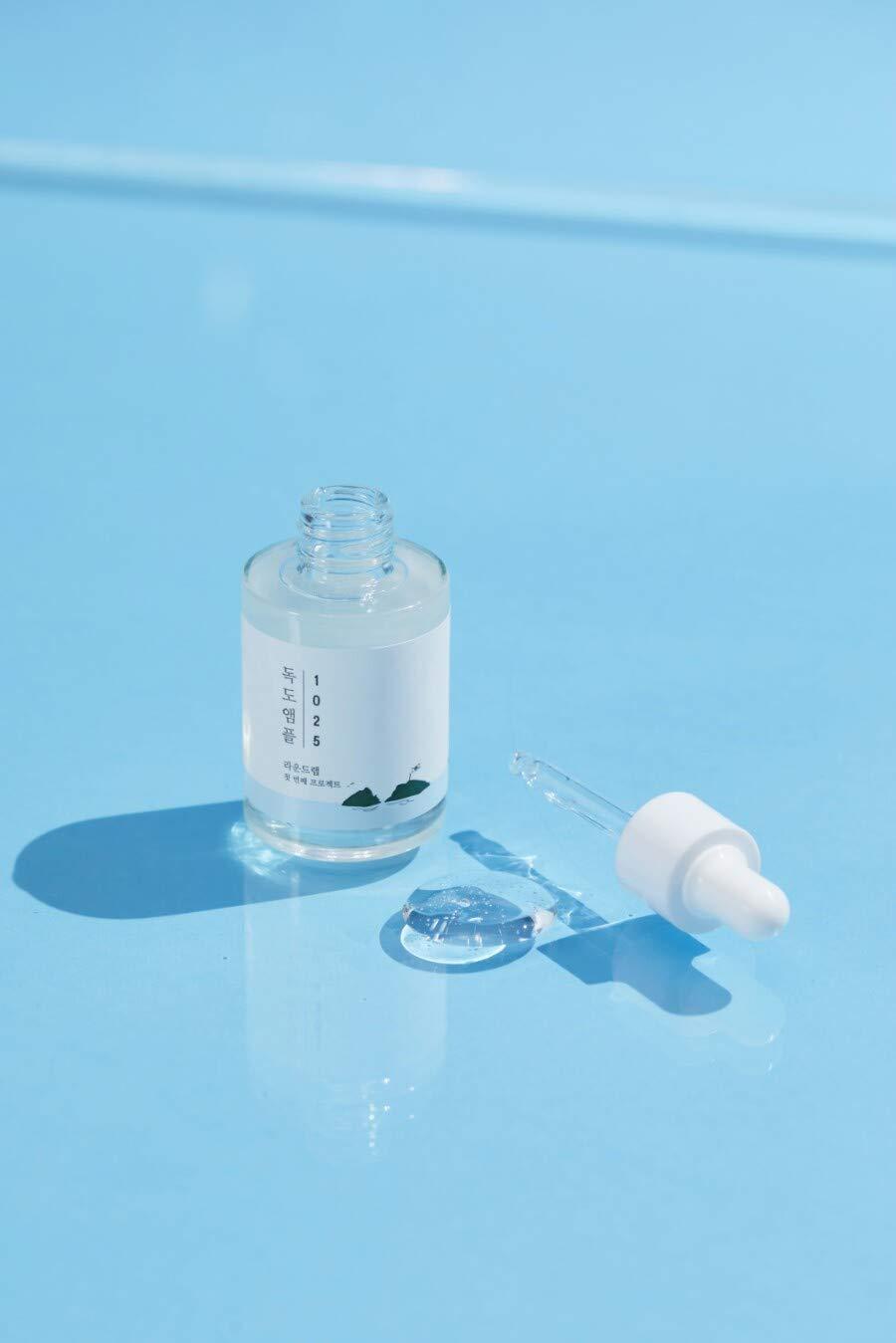 ROUNDLAB 1025 Dokdo Ampoule, 45g bottle. Moisturizing facial ampoule for deep hydration.