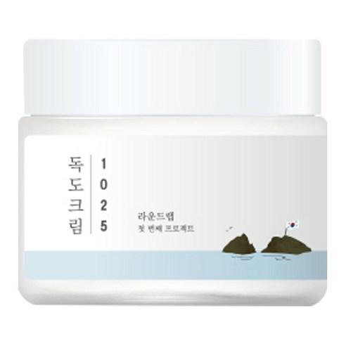 ROUNDLAB 1025 Dokdo Cream, 80ml jar. Moisturizing cream for healthy, smooth skin. Contains deep sea water and hyaluronic acid.