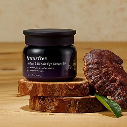 Innisfree Perfect 9 Intensive Eye Cream EX, a 30ml anti-aging eye cream for smoother and nourished under-eye area.