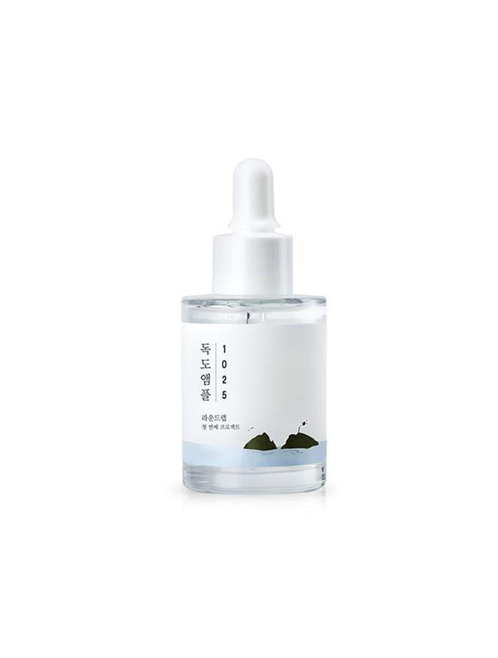 ROUNDLAB 1025 Dokdo Ampoule, 45g bottle. Moisturizing facial ampoule for deep hydration.