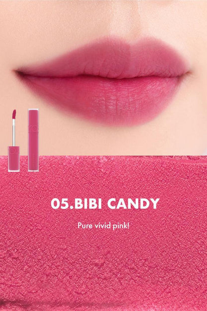 Romand Blur Fudge Tint, a 5g lip tint with a blurring effect for a smooth, soft-focus finish.