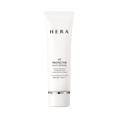 Hera UV Protector Multi-Defense sunscreen with SPF 50+ and PA++++ rating for broad spectrum sun protection (50ml).