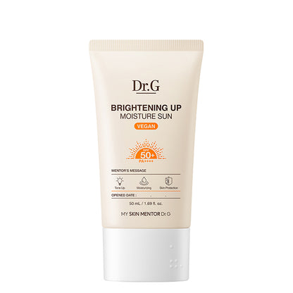 Dr.G Brightening Up Moisture Sun 50ml, a lightweight, SPF 50+ sunscreen with a pink tint for a natural, brightened complexion.