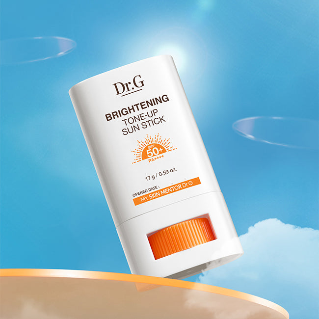 Dr.G Brightening Tone-Up Sun Stick, SPF50+ PA++++ sun protection with a pink tint for a brightened complexion (17g).