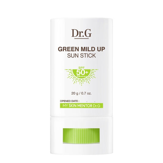 20g stick of Dr.G Green Mild Up Sun Stick, a broad-spectrum, mineral sunscreen for face and body.