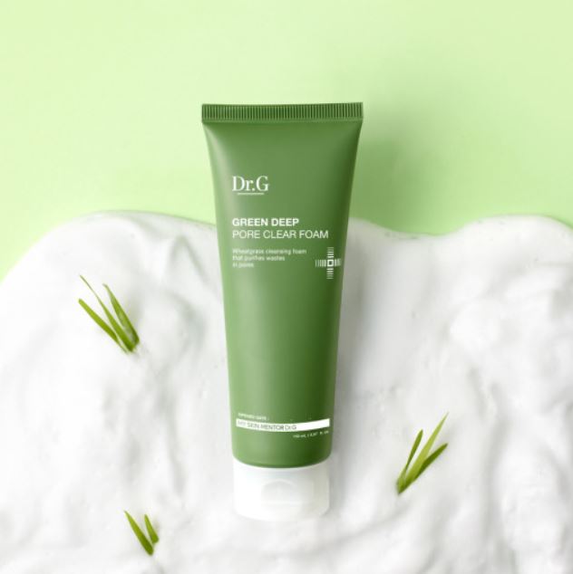 Dr.G Green Deep Pore Clear Foam, a 200ml foaming cleanser in a green tube for deep pore cleansing.