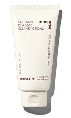 Innisfree Volcanic BHA Pore Clearing Facial Foam. This 150ml daily cleanser contains volcanic clusters and salicylic acid to help clear pores, remove impurities, absorb excess oil, and gently exfoliate.