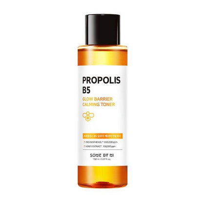 150ml bottle of Somebymi Propolis B5 Glow Barrier Calming Toner, a skincare product for calming and promoting a radiant complexion.