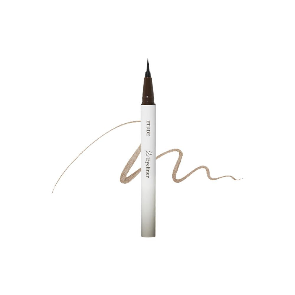 Etudehouse 2X Tinting Eyeliner in Natural Light Brown, a long-lasting, smudge-proof eyeliner for defining eyes in a natural brown shade.