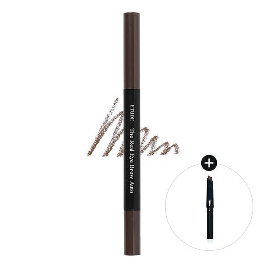 Etudehouse The Real Eyebrow Auto Pencil in Dark Brown shade.