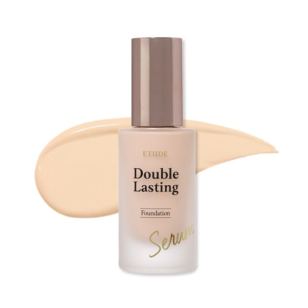 A 30g bottle of Etudehouse Double Lasting Serum Skin Foundation in shade No. 17N1 Neutral Vanilla. This is a lightweight, liquid foundation with a serum-like texture that provides medium coverage.