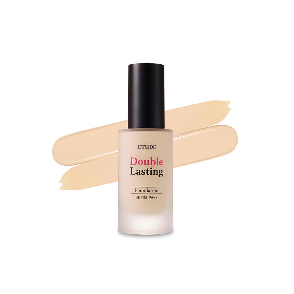 A 30 gram bottle of Etudehouse Double Lasting Foundation in shade No. 17N1 Neutral Vanilla. The foundation is described as a long-lasting, lightweight formula that provides medium to full coverage with a soft matte finish.