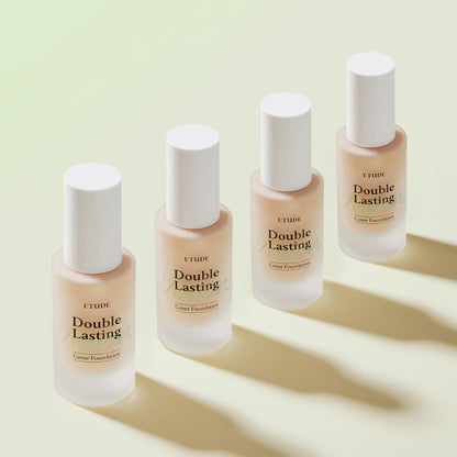 Etudehouse Double Lasting Vegan Cover Foundation, 30g in shade No.21N1 Neutral Beige. This is a vegan foundation that provides long-lasting coverage.