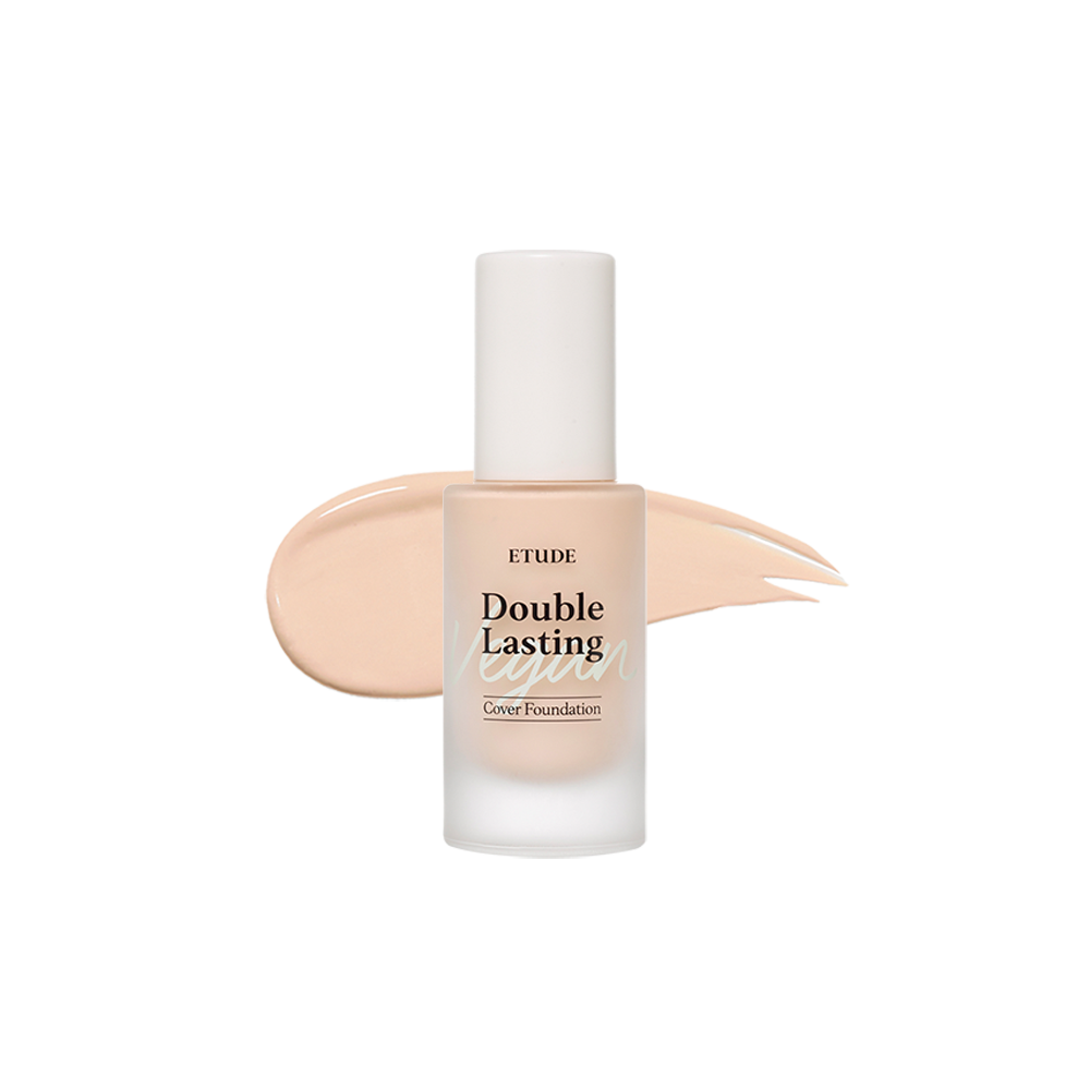 Etudehouse Double Lasting Vegan Cover Foundation, 30g in shade No. 19N1 Vanilla. This is a vegan foundation that provides long-lasting coverage.