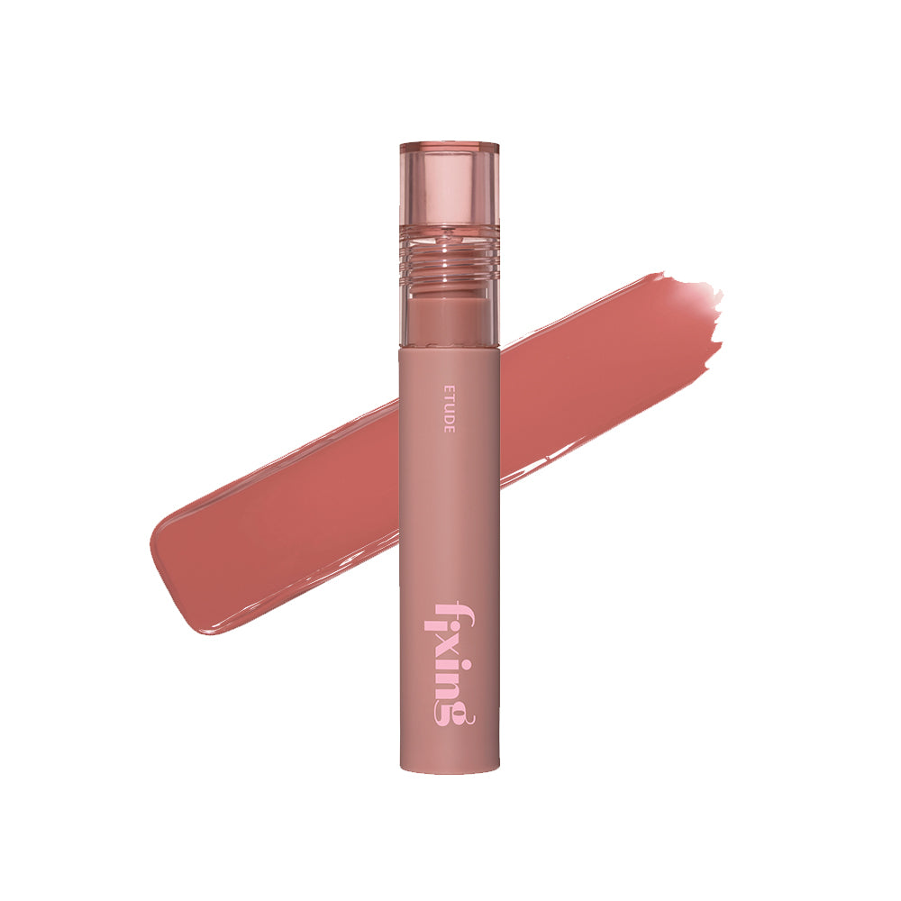 Etudehouse Fixing Tint in Dusty Beige shade, a long-lasting lip tint with a dusty beige color.