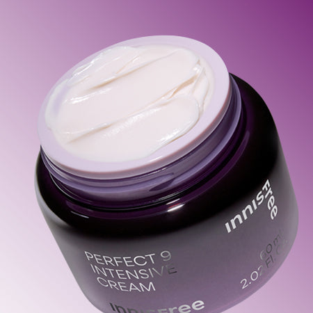 Innisfree Perfect 9 Intensive Cream, a 60ml jar of balm-like cream for deep hydration.