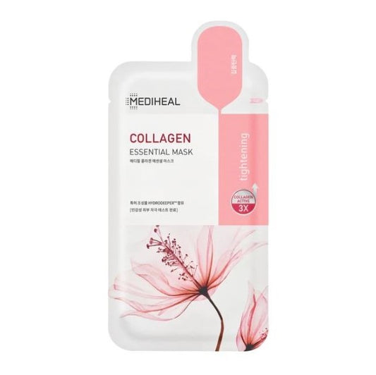 Facial sheet masks formulated with collagen to improve skin elasticity and hydration.