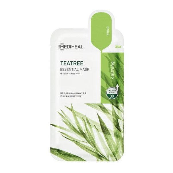 MediHeal Teatree Essential Masks, facial sheet mask formulated with tea tree extract to soothe and clarify skin.