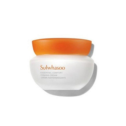 Sulwhasoo Essential Comfort Firming Cream, 50ml jar. A white, moisturizing cream for visibly firmer skin.