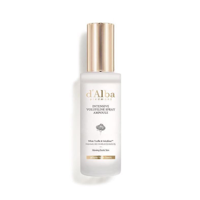 50ml spray bottle of d'Alba Intensive Volufiline Ampoule, a Korean skincare product for hydration and elasticity.