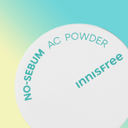 Innisfree No-Sebum AC Powder, a 5g translucent powder for mattifying and oil control.