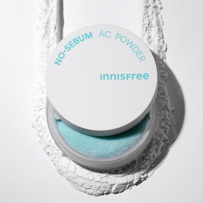 Innisfree No-Sebum AC Powder, a 5g translucent powder for mattifying and oil control.