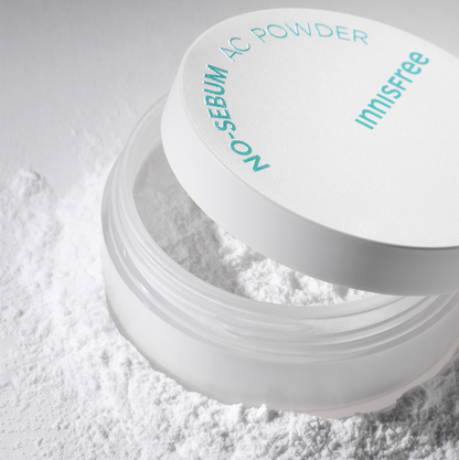 Innisfree No-Sebum AC Powder, a 5g translucent powder for mattifying and oil control.