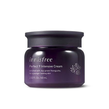 Innisfree Perfect 9 Intensive Cream, a 60ml jar of balm-like cream for deep hydration.