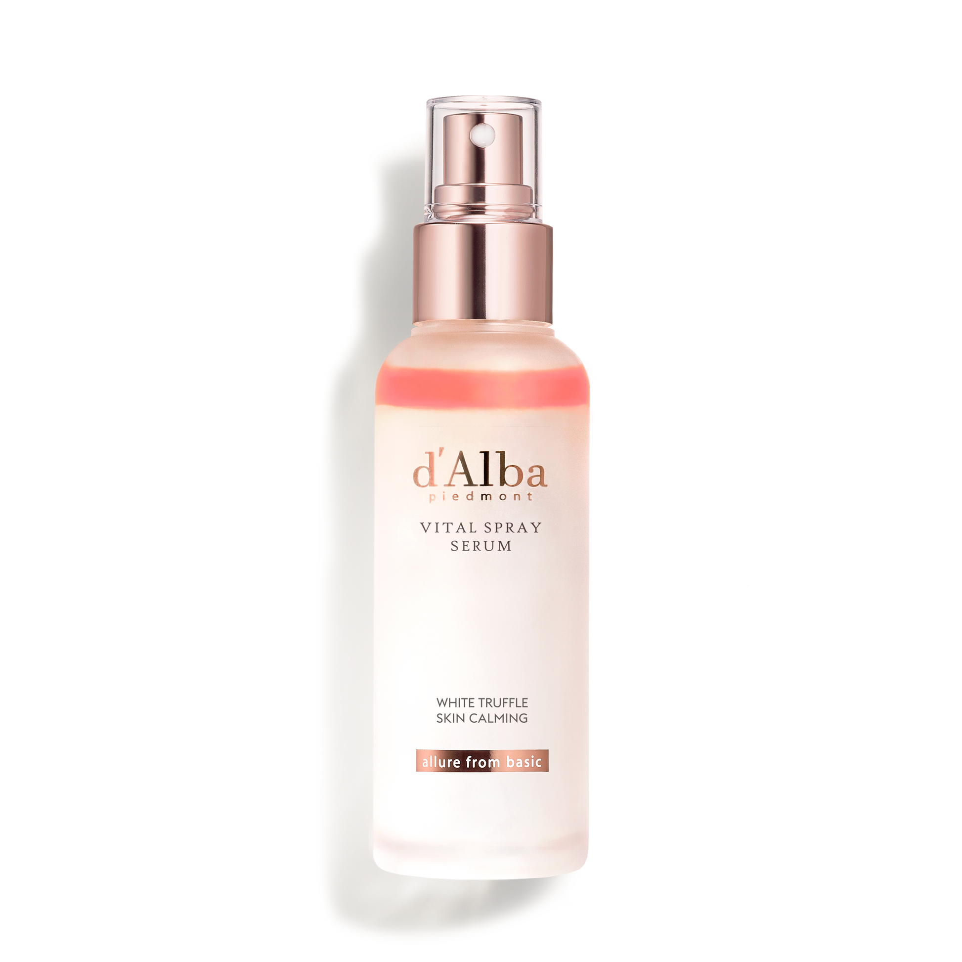 100ml spray bottle of d'Alba White Truffle Vital Spray Serum, a Korean skincare product with white truffle extract for hydration and a radiant complexion.