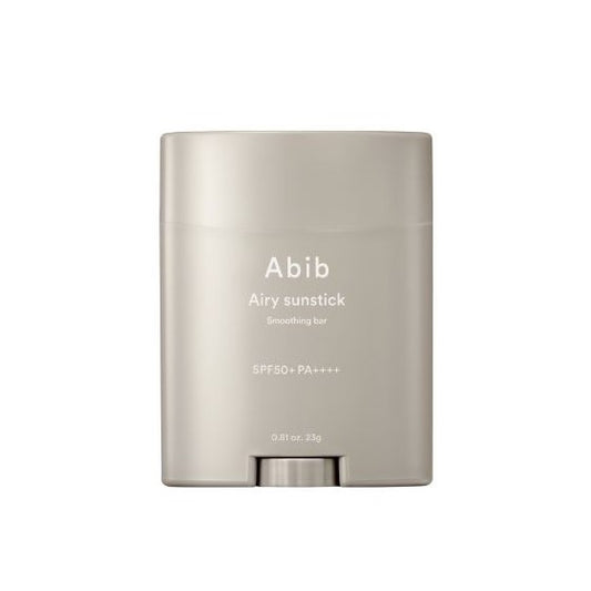 Abib Airy Sunstick with SPF50+ protection in a bottle with a white background