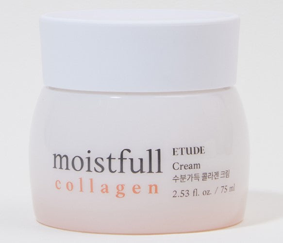 Etude House Moistfull Collagen Cream, 75ml jar for intense hydration and anti-aging.