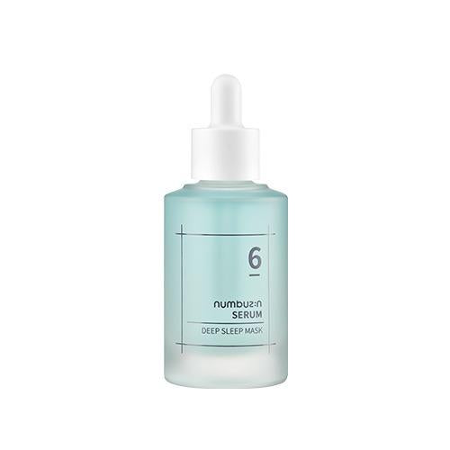 50ml bottle of Numbuzin No. 6 Deep Sleep Mask Serum, a Korean night serum for intense hydration and revitalized skin.