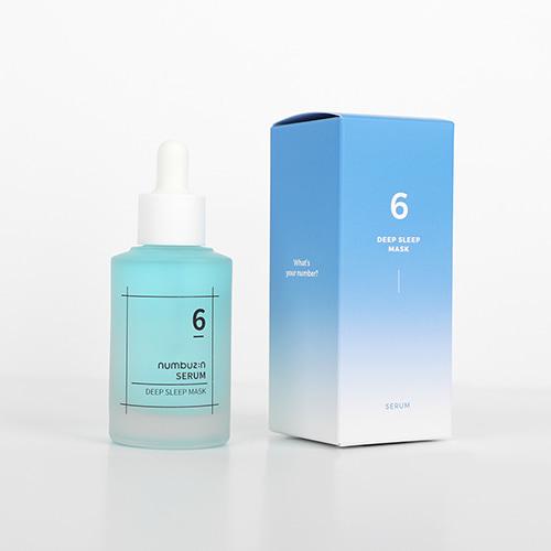 50ml bottle of Numbuzin No. 6 Deep Sleep Mask Serum, a Korean night serum for intense hydration and revitalized skin.