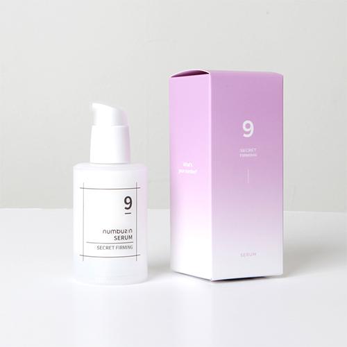 50ml pump bottle of Numbuzin's anti-wrinkle serum with peptides to target signs of aging and sagging.