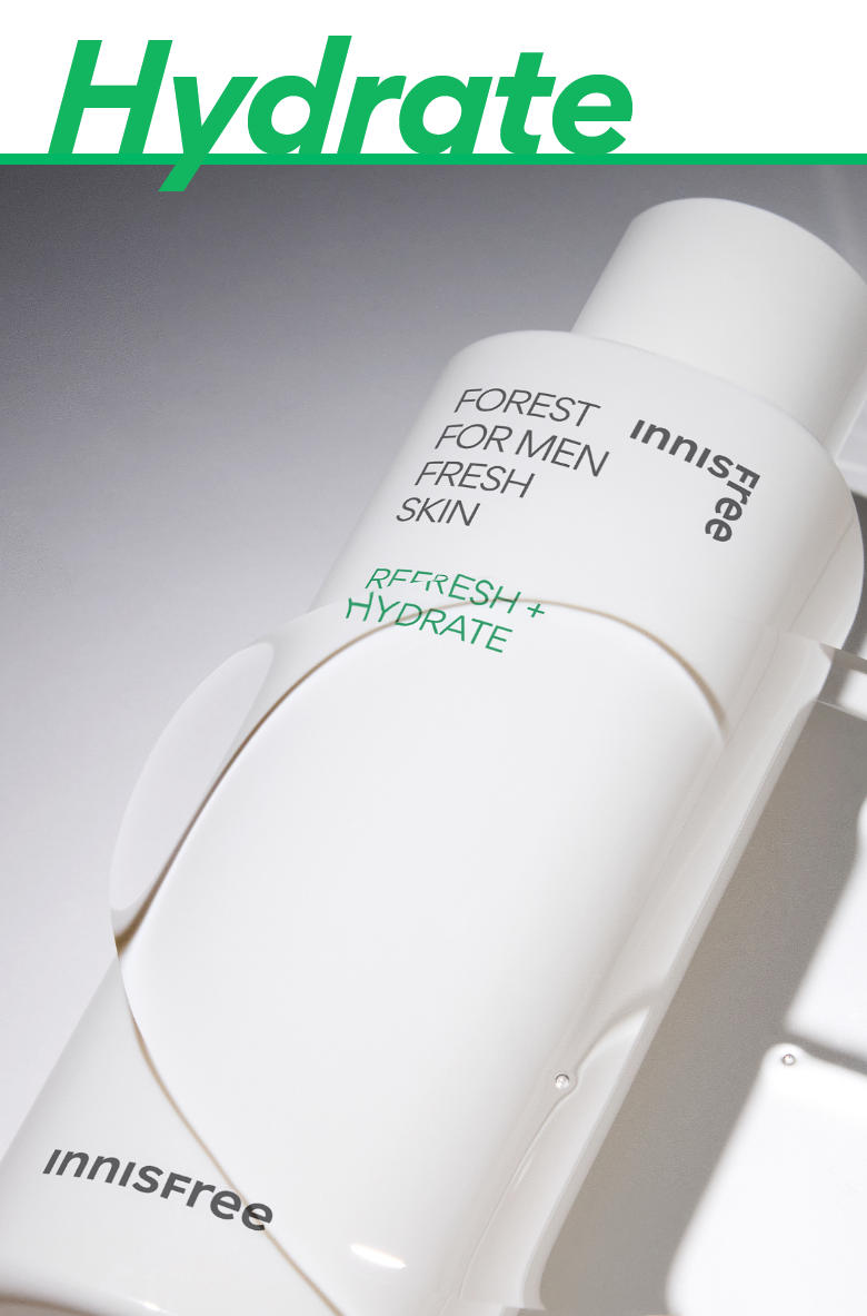 Innisfree Forest For Men Fresh Skin is a 180ml bottle of hypoallergenic toner or moisturizer formulated for men's skin. It contains Jeju black yeast to protect and improve skin health.