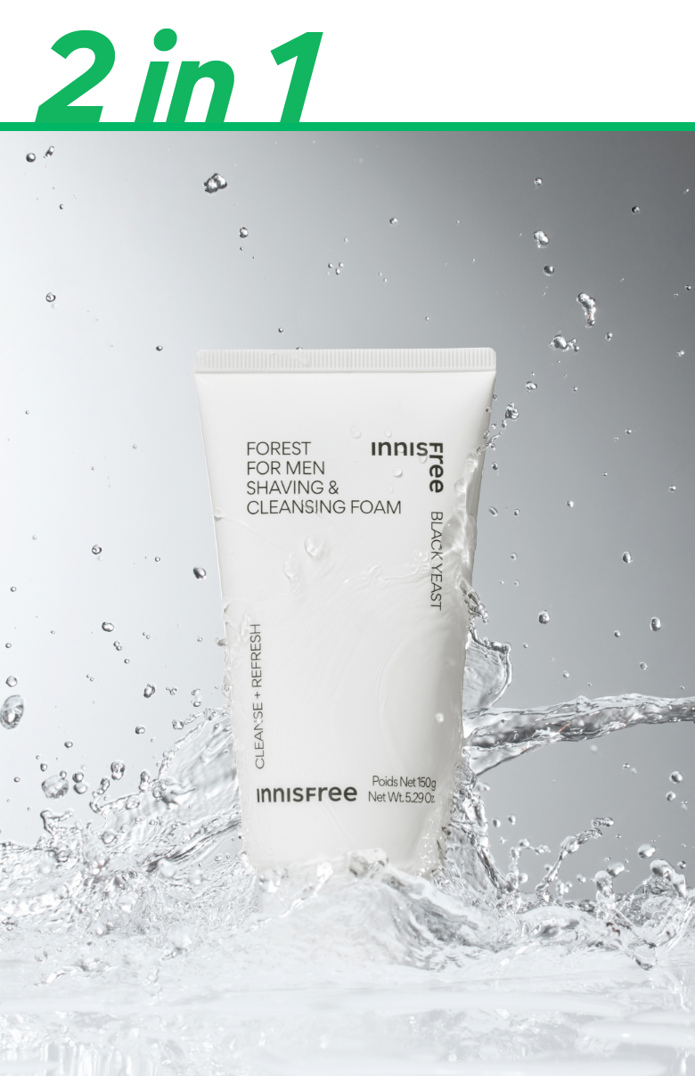 Innisfree Forest For Men Shaving Cleansing Foam, a 150g tube of men's facial cleanser.