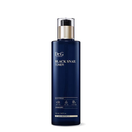 Dr.G Black Snail Toner, a 150ml bottle of Korean skincare toner with black snail extract for hydration and nourishment.