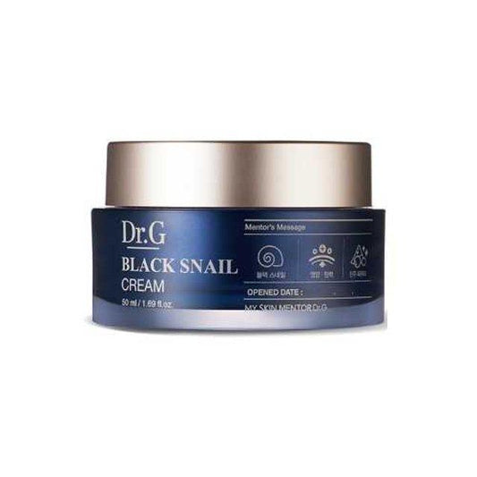 Dr.G Black Snail Cream, a 50ml jar of anti-aging facial moisturizer formulated with black snail extract.