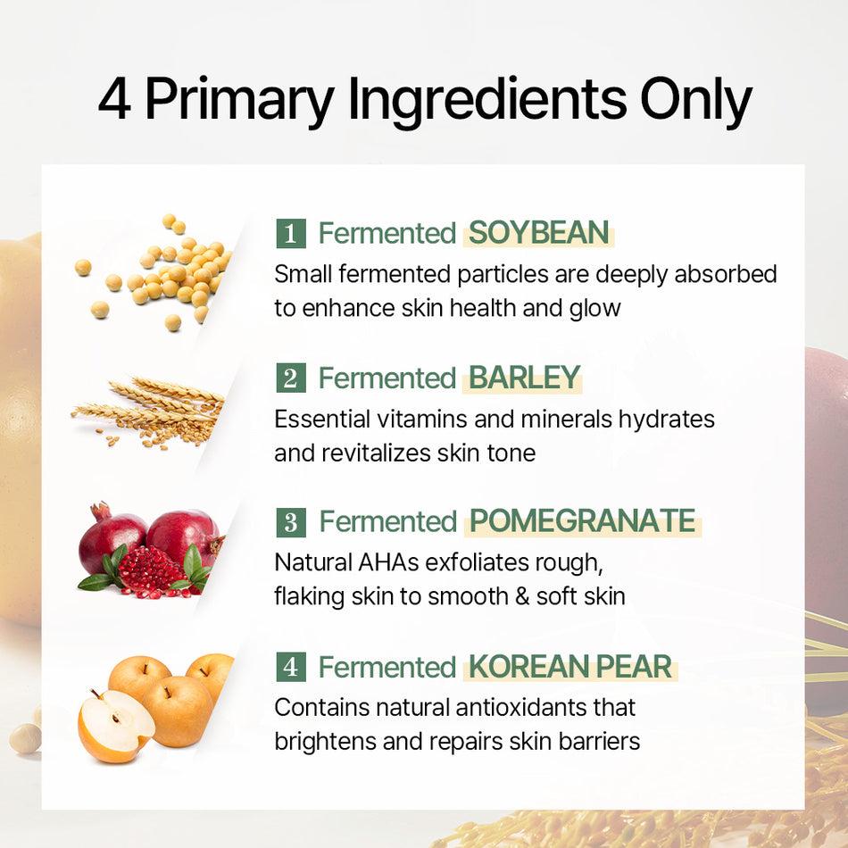 MIXSOON Bean Essence, a 50ml bottle of Korean skincare essence with fermented soybean, barley, pomegranate, korean pear