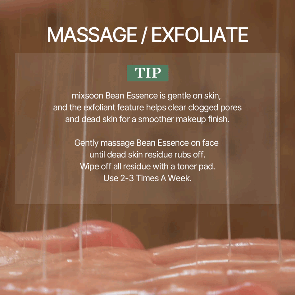 Massage and exfoliate tip for bean essence