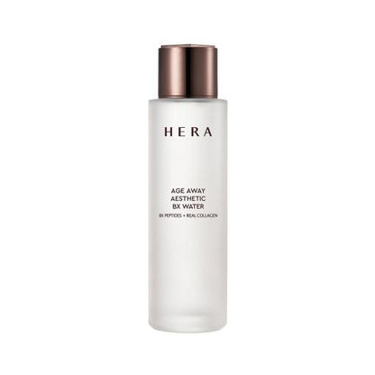 150ml bottle of Hera Age Away Aesthetic BX Water, a hydrating and anti-aging facial product